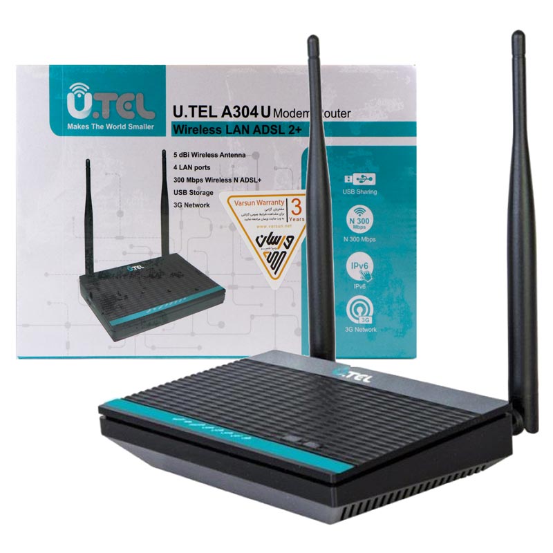 U TEL A304U ADSL N 300 2 Antenna Modem1