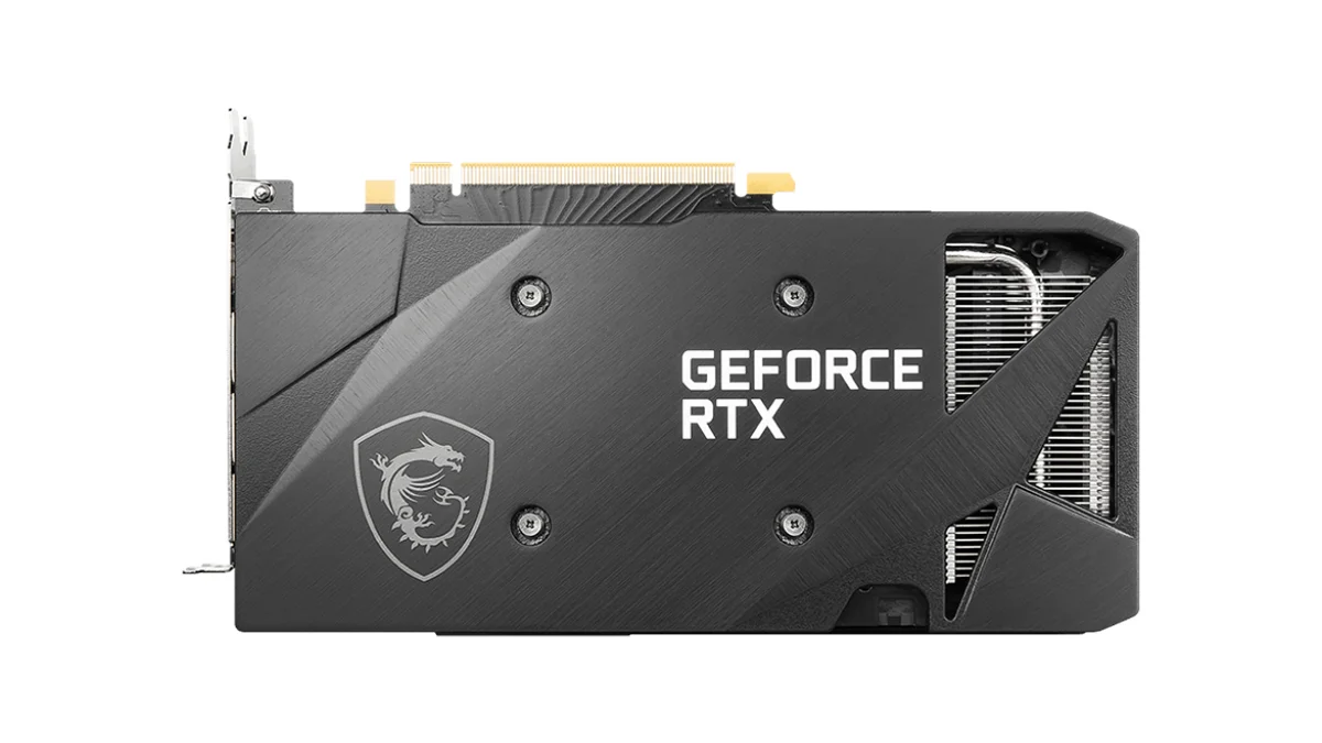 صفحه پشتی کارت گرافیک ام اس آی مدل GeForce RTX™ 3060 VENTUS 2X 12G OC حافظه 12 گیگابایت