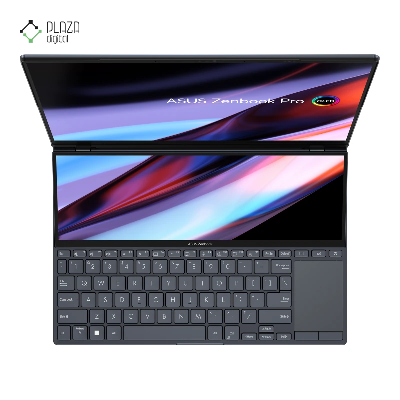 نمای کیبورد لپ تاپ ایسوس 14.5 اینچی مدل Zenbook Pro 14 Duo UX8402ZE i7 12700H 16GB 1TB RTX3050Ti پلازا دیجیتال