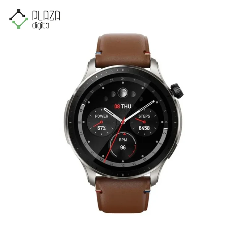 نمای رو به رو قهوه‌ای ساعت هوشمند شیائومی مدل amazfit gtr 4