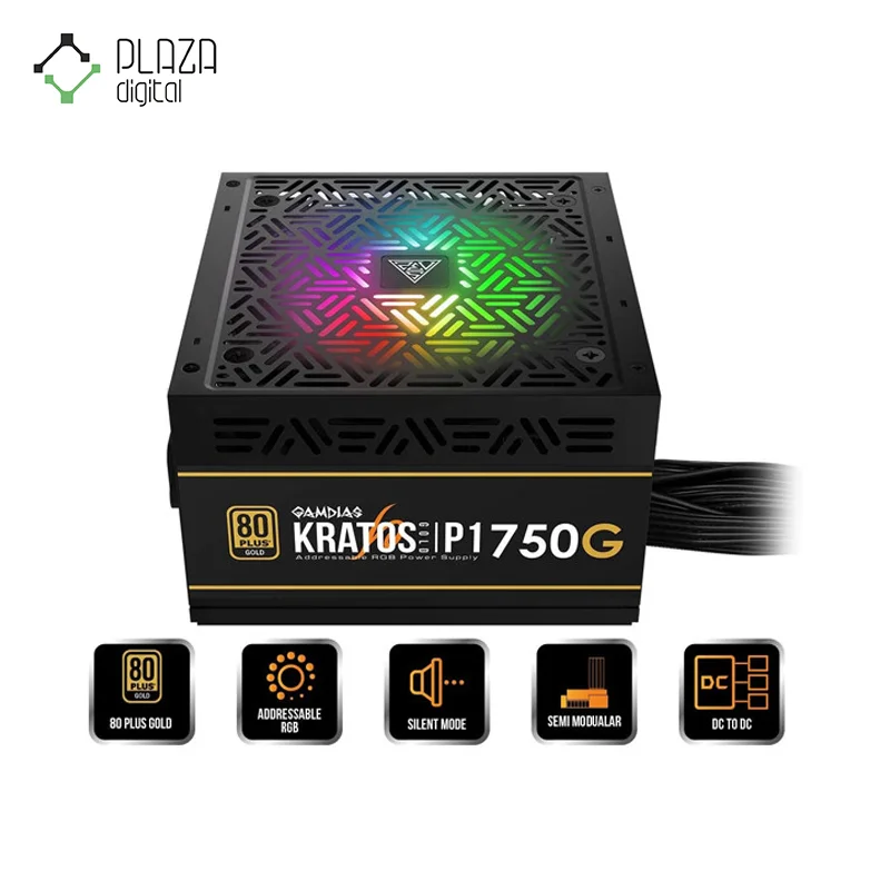 پاور گیم دیاس 750 وات مدل KRATOS P1 750G GOLD RGB