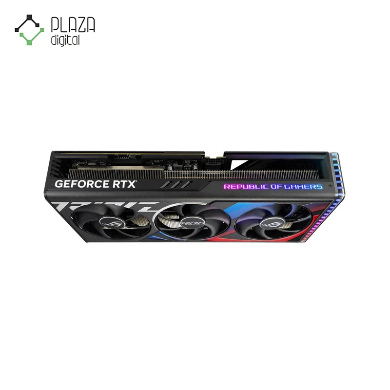 نمای بالا کارت گرافیک rog strlx rtx4090 O24G gddr6x ایسوس