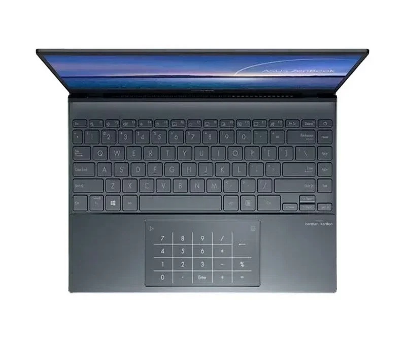 کیبورد لپ تاپ asus zenbook فاقد صفحه اعداد است و صفحه اعداد آن برروی تاچ پد قرار دارد.