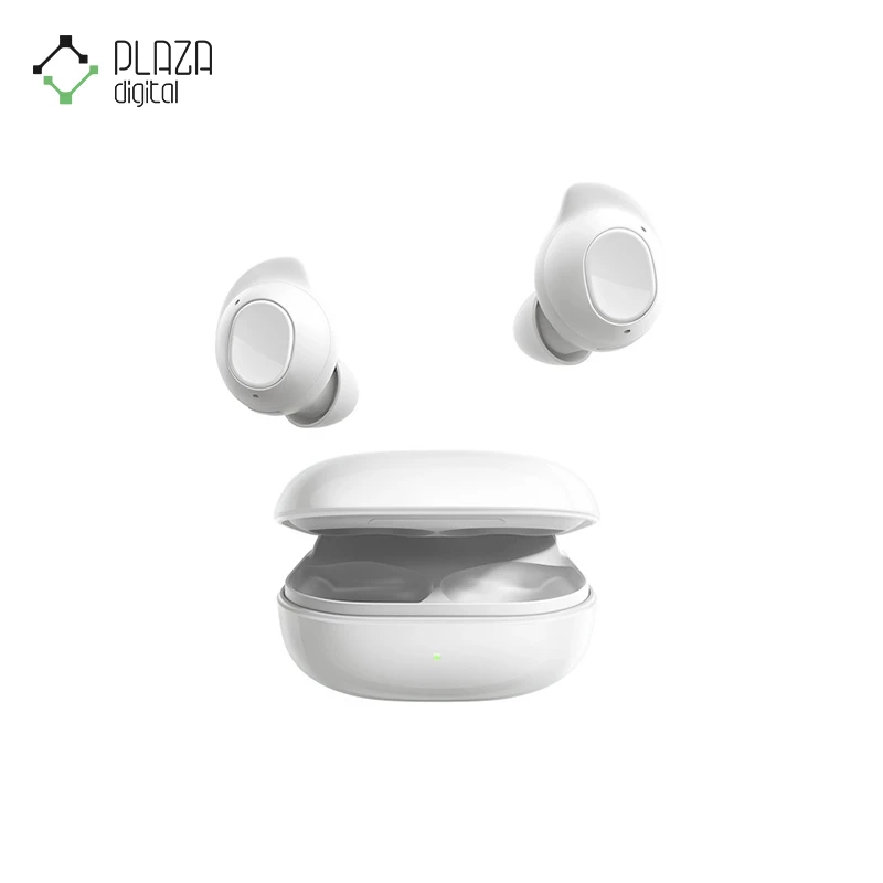 نمای رو به رو هدفون بلوتوثی سفید سامسونگ مدل galaxy buds fe