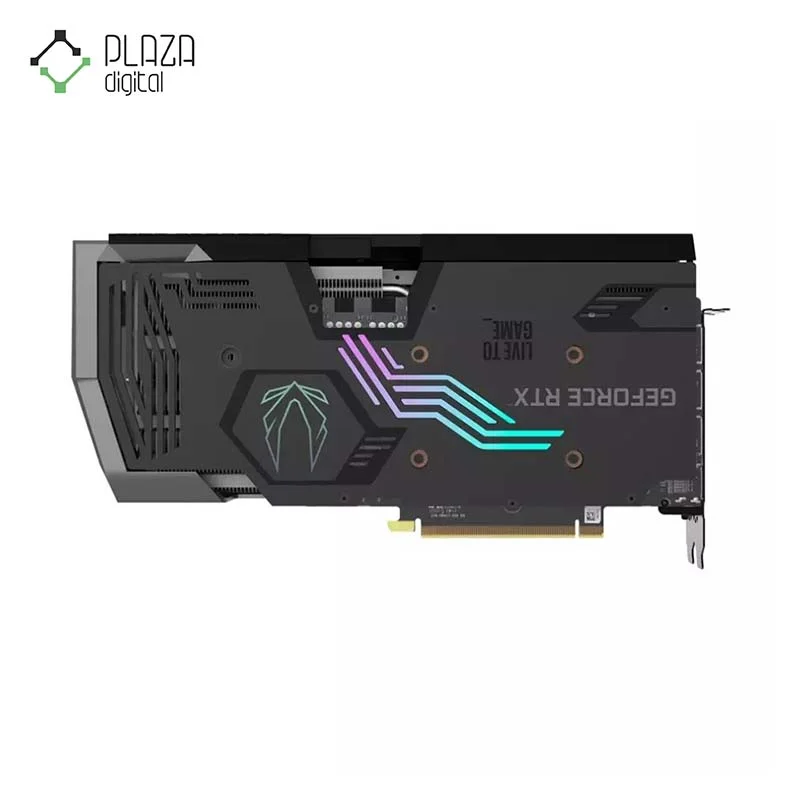 نمای پشت کارت گرافیک زوتاک مدل GeForce RTX 3070 AMP Holo LHR 8GB حافظه 8 گیگابایت