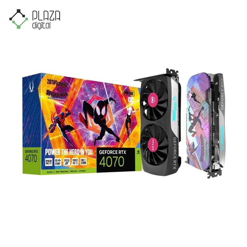 کارت گرافیک زوتاک مدل Gaming GeForce RTX 4070 12GB Twin Edge Spider-Man حافظه 12 گیگابایت