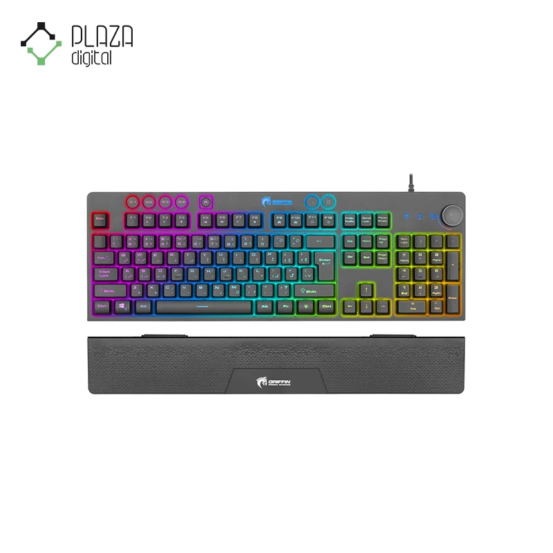 نمای رو به رو کیبورد باسیم گرین مدل gk703-rgb