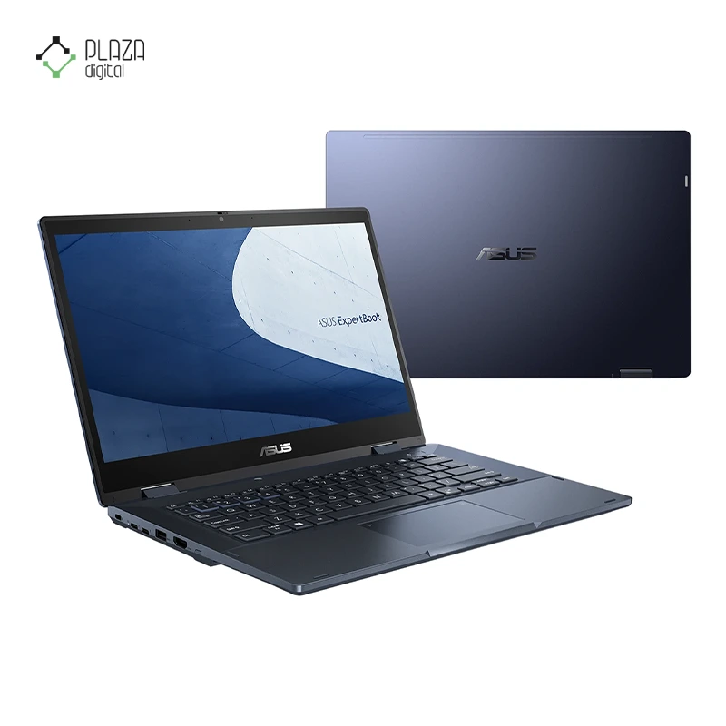 نمای جلو و پشت لپ تاپ ایسوس 14 اینچی مدل ExpertBook B3 Flip B3402FBA i5 1235U 16GB 512GB Iris Xe پلازا دیجیتال