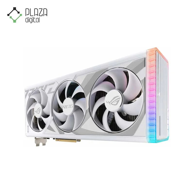 نمای سمت راست کارت گرافیک ایسوس مدل ROG Strix GeForce RTX™ 4080 SUPER GDDR6X White OC Edition حافظه 16 گیگابایت