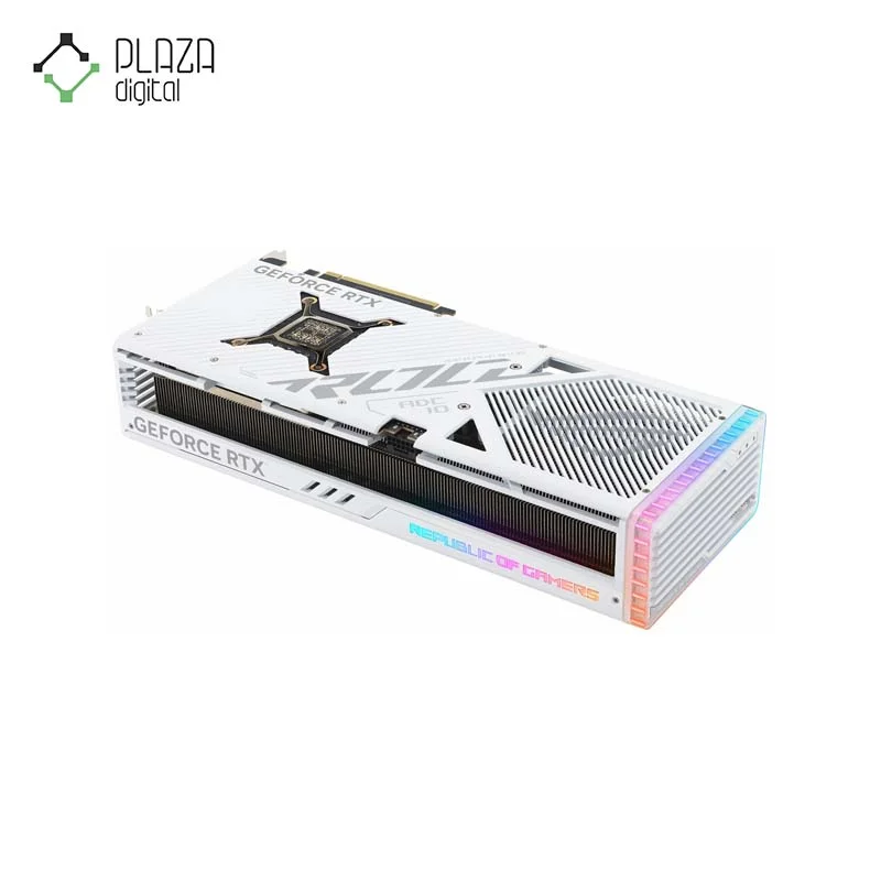 نمای بالا کارت گرافیک ایسوس مدل ROG Strix GeForce RTX™ 4080 SUPER GDDR6X White OC Edition حافظه 16 گیگابایت