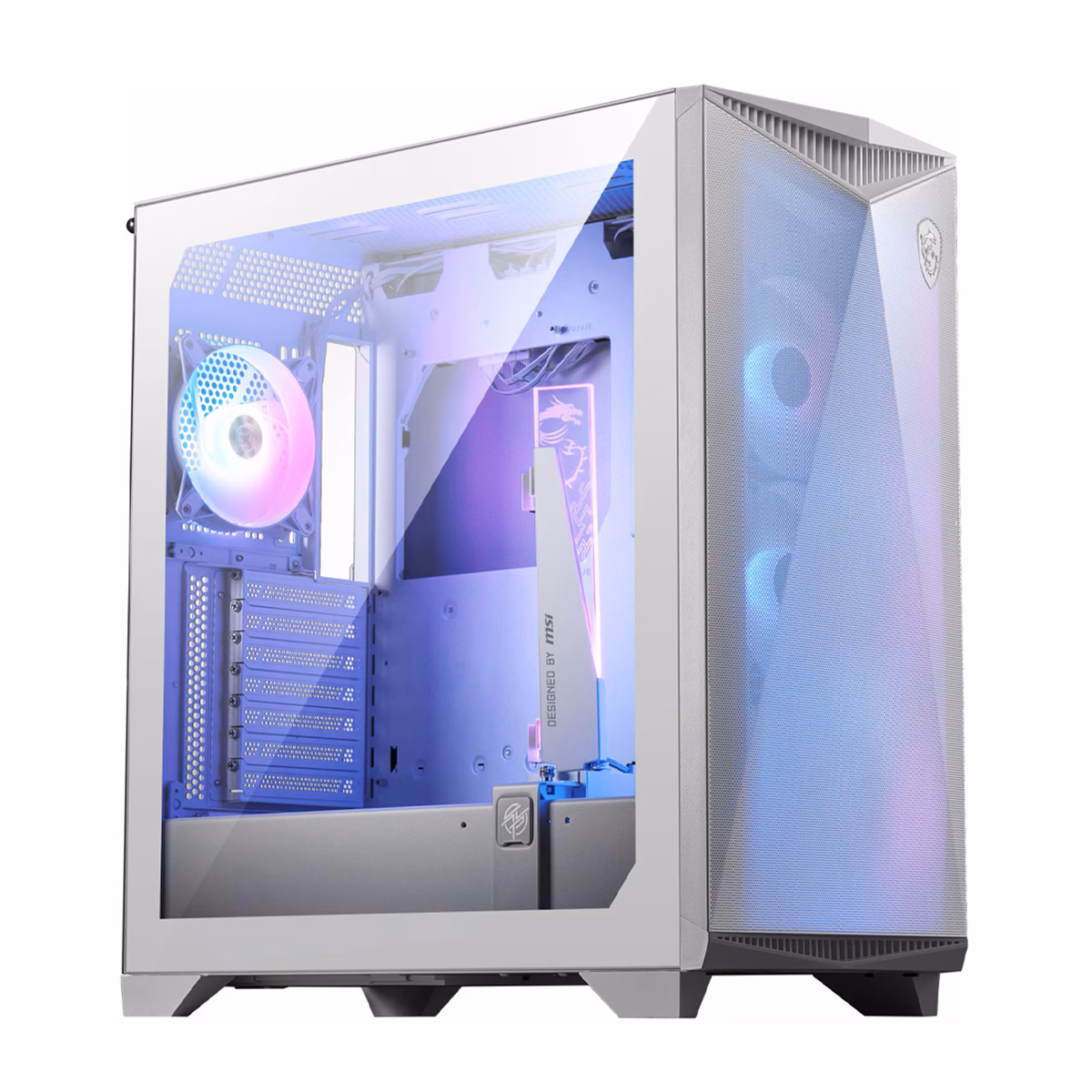 کیس کامپیوتر ام اس آی مدل MPG Gungnir 300R Airflow رنگ سفید پلازا دیجیتال