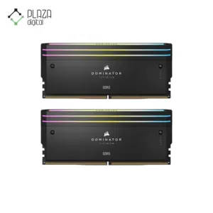 نمای اصلی رم دسکتاپ ddr5 دو کاناله 6400 مگاهرتز cl32 کورسیر مدل dominator titanium rgb ظرفیت 32 گیگابایت