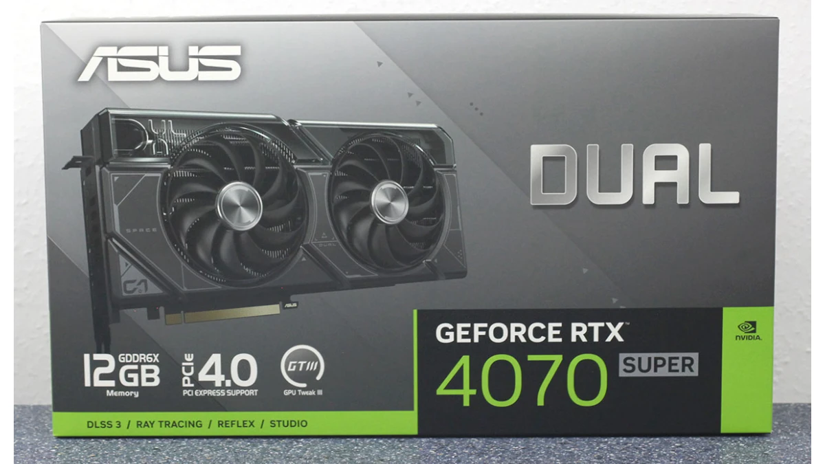 باکس کارت گرافیک ایسوس DUAL GeForce RTX 4070 SUPER OC Edition 12GB GDDR6X