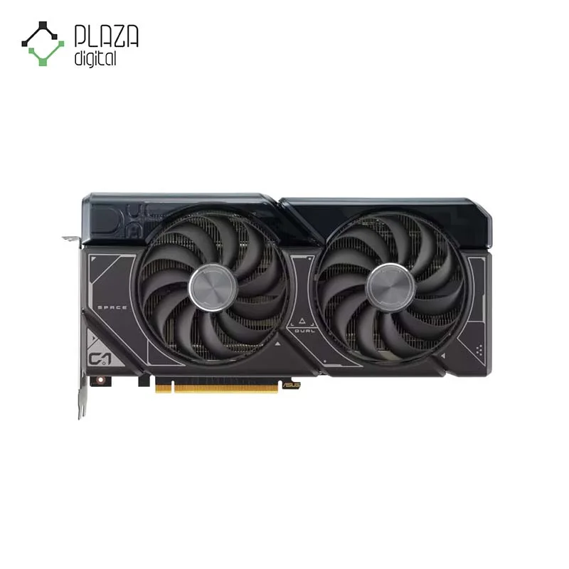 نمای رو به رو کارت گرافیک ایسوس مدل GeForce RTX 4070 SUPER DUAL OC حافظه 12 گیگابایت