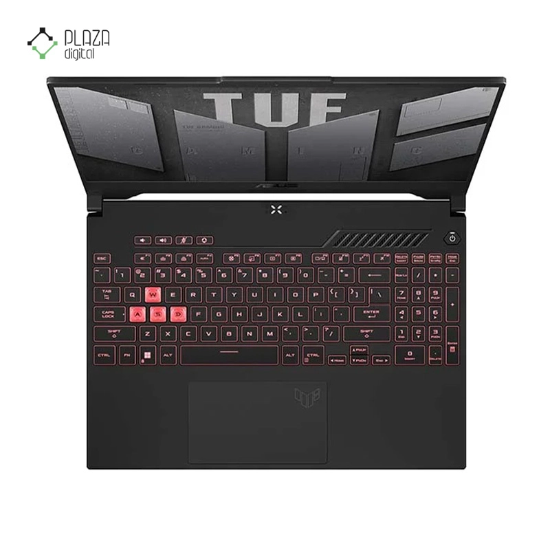 نمای کیبورد لپ تاپ ایسوس 16 اینچی مدل TUF Gaming A16 FA607PV R9 7845HX 32GB 2TB SSD RTX4060 پلازا دیجیتال