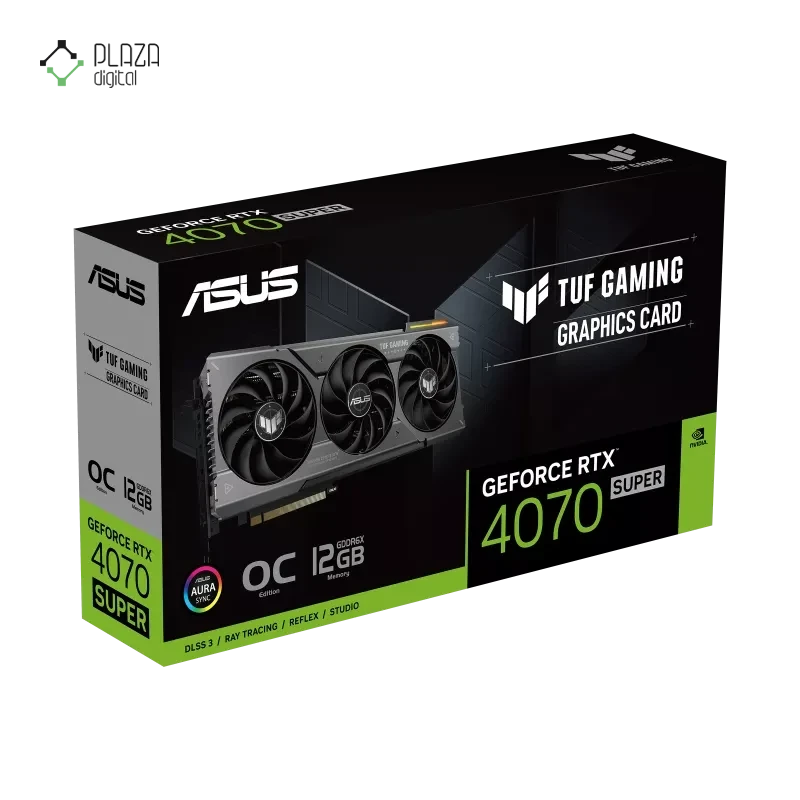 کارت گرافیک ایسوس مدل TUF Gaming GeForce RTX 4070 SUPER 12GB GDDR6X OC Edition حافظه 12 گیگابایت - پلازا دیجیتال