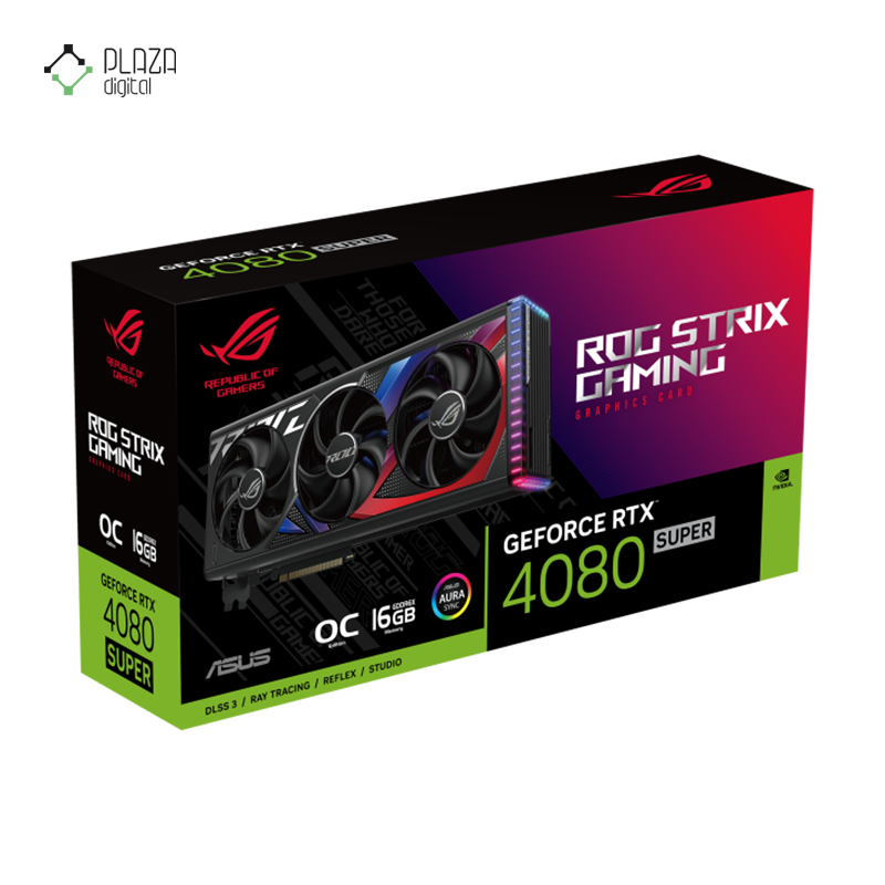 کارت گرافیک ایسوس مدل ROG Strix GeForce RTX 4080 SUPER 16GB GDDR6X OC Edition حافظه 16 گیگابایت - پلازا دیجیتال