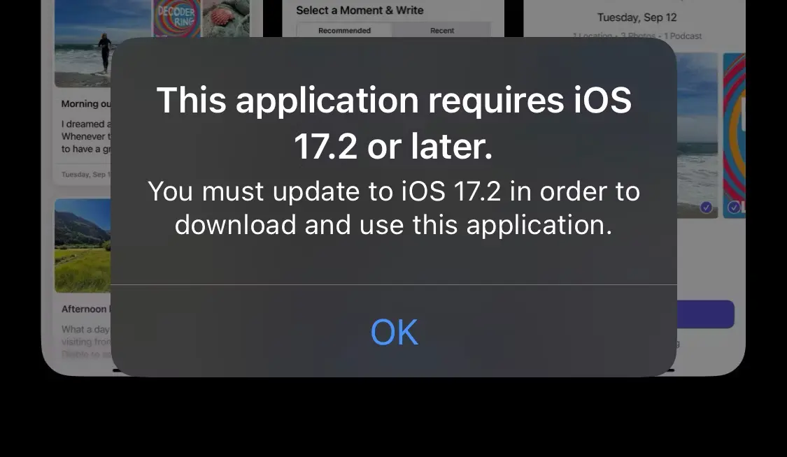 warning that appears when downloading journal app jpg