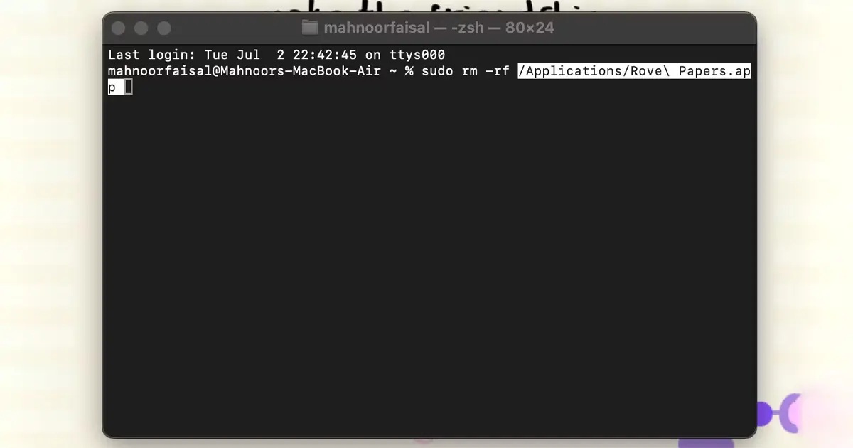 استفاده از Terminal برای حذف برنامه ‌های مک2