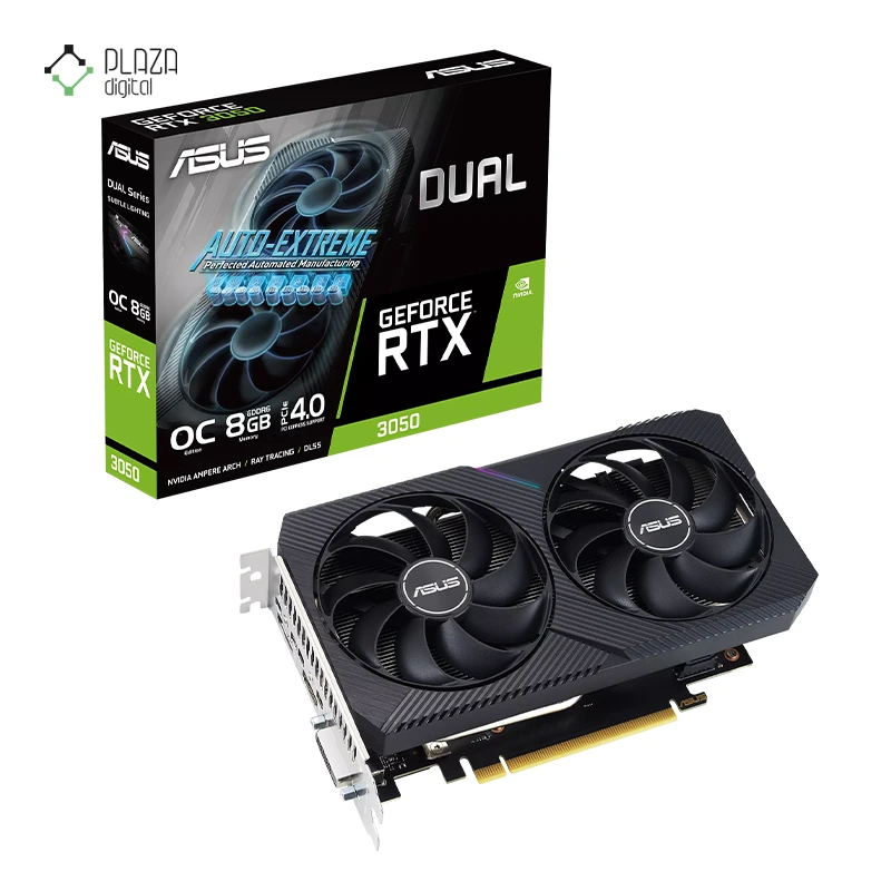 کارت گرافیک ایسوس مدل Dual GeForce RTX 3050 V2 OC Edition 8GB GDDR6 حافظه 8 گیگابایت پلازا دیجیتال