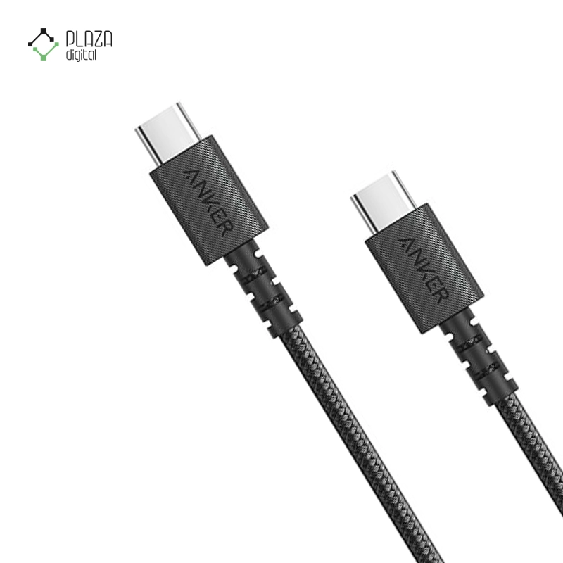 کابل تبدیل USB-C به USB-C انکر PowerLine+ مدل A8033 طول 180 سانتی متر مشکی پلازا دیجیتال