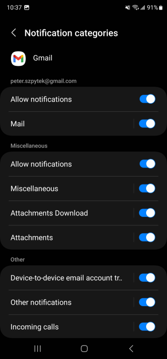 notification categories