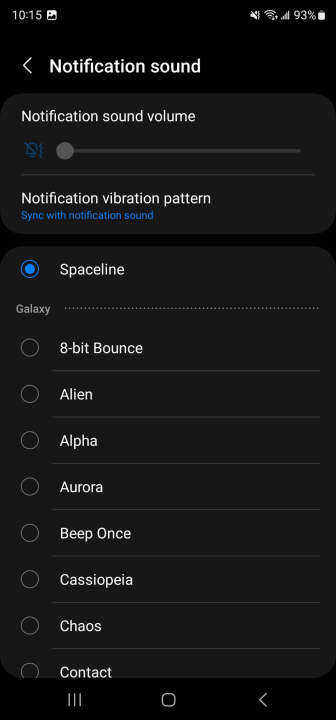 notification sound s23