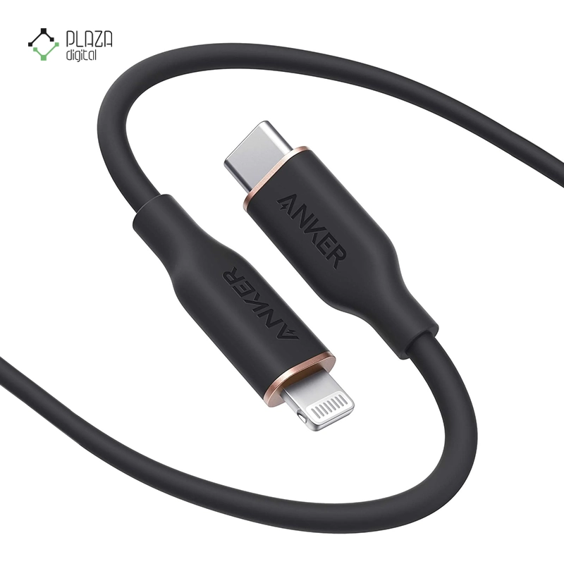 کابل تبدیل USB-C به لایتنینگ انکر 641 PowerLine III Flow مدل A8663 طول 180 سانتی متر مشکی پلازا دیجیتال