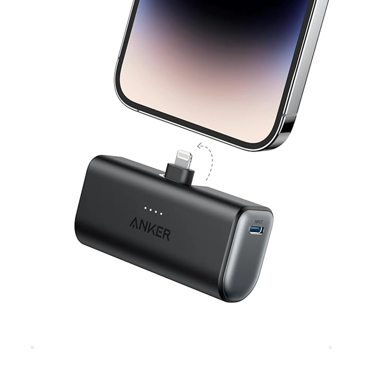 پاوربانک انکر مدل Nano Power Bank Anker 621 A1645 ظرفیت 5000 میلی آمپر مشکی پلازا دیجیتال