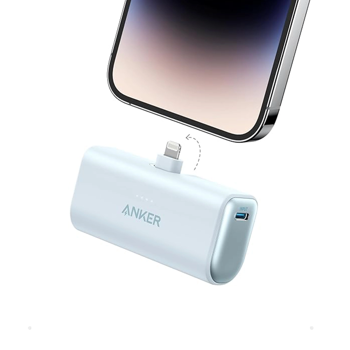 پاوربانک انکر مدل Nano Power Bank Anker 621 A1645 ظرفیت 5000 میلی آمپر آبی روشن پلازا دیجیتال