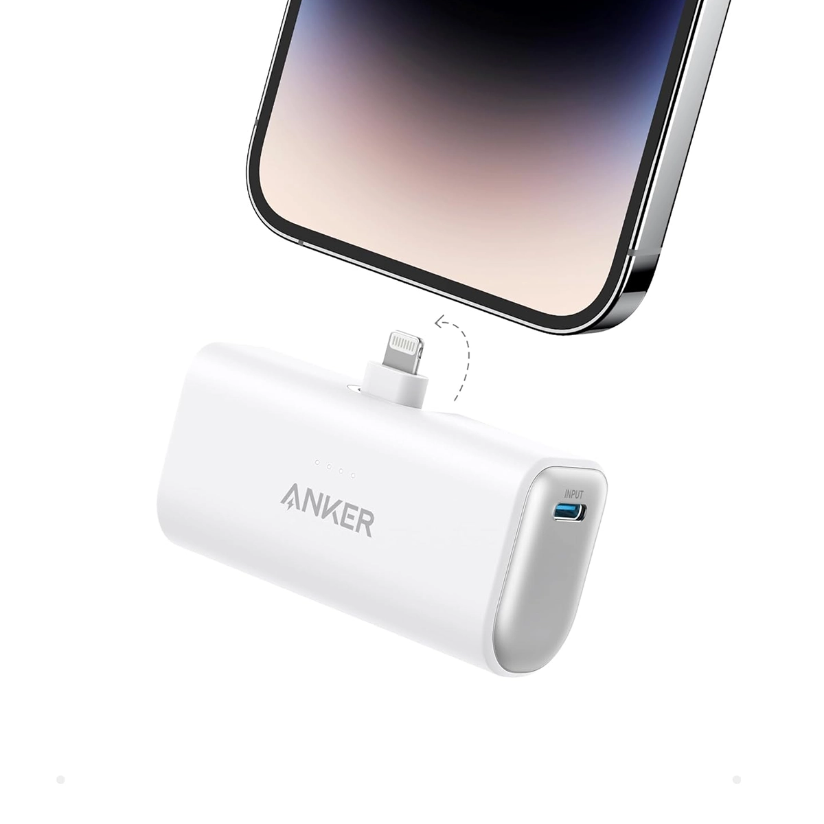 پاوربانک انکر مدل Nano Power Bank Anker 621 A1645 ظرفیت 5000 میلی آمپر سفید پلازا دیجیتال