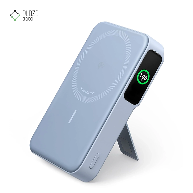 پاوربانک انکر مدل MagGo Power Bank A1654 ظرفیت 10000 میلی آمپر آبی روشن پلازا دیجیتال