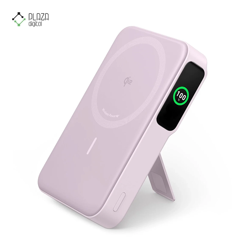 پاوربانک انکر مدل MagGo Power Bank A1654 ظرفیت 10000 میلی آمپر صورتی روشن پلازا دیجیتال