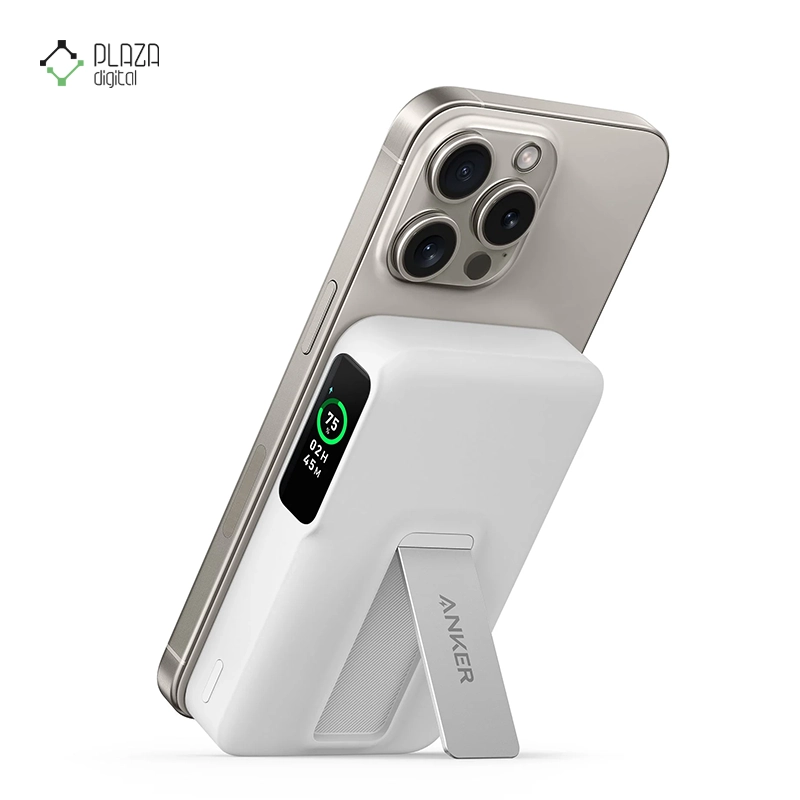 پاوربانک انکر مدل MagGo Power Bank A1654 ظرفیت 10000 میلی آمپر سفید پلازا دیجیتال