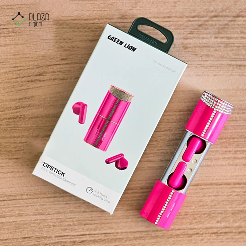 نمای جلو هندزفری بلوتوثی گرین لاین مدل Lipstick True Wireless Earbuds پلازا دیجیتال