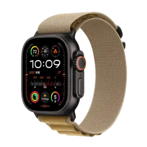 ساعت هوشمند اپل مدل Ultra 2 Alpine Loop Band 49mm مشکی بند کرم پلازا دیجیتال