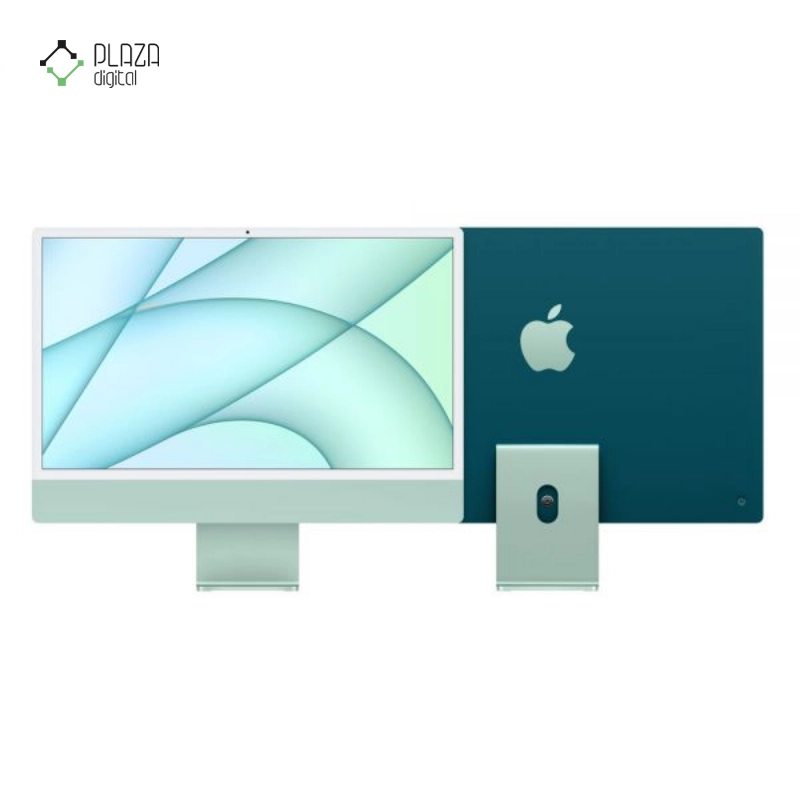 نمای جلو و پشت کامپیوتر All in One اپل 24 اینچی مدل iMac MQRA3 M3 2023 8GB 256GB پلازا دیجیتال