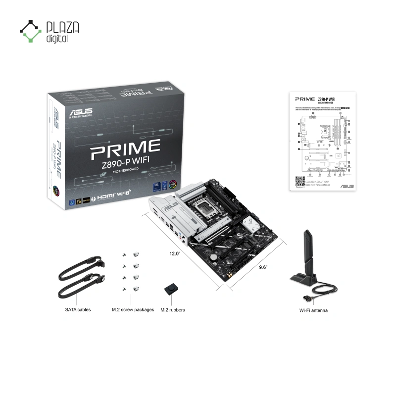 محتویات جعبه مادربرد ایسوس مدل PRIME Z890-P WiFi D5 پلازا دیجیتال