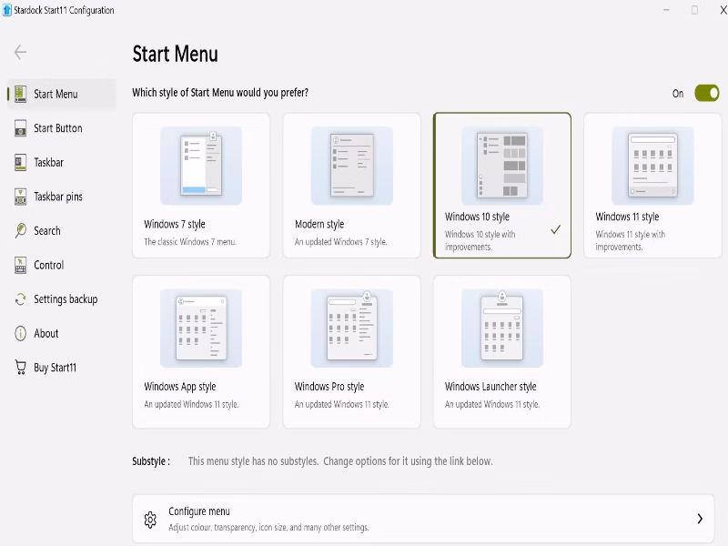1 customizing the start menu using the start11 app
