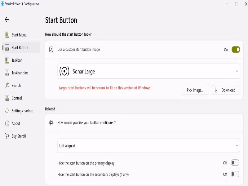 2 customizing the sart button using the start11 app