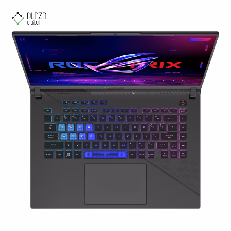 نمای کیبورد لپ تاپ ایسوس 16 اینچی مدل ROG Strix G16 G614JVR i9 14900HX 32GB 2TB RTX4060 پلازا دیجیتال