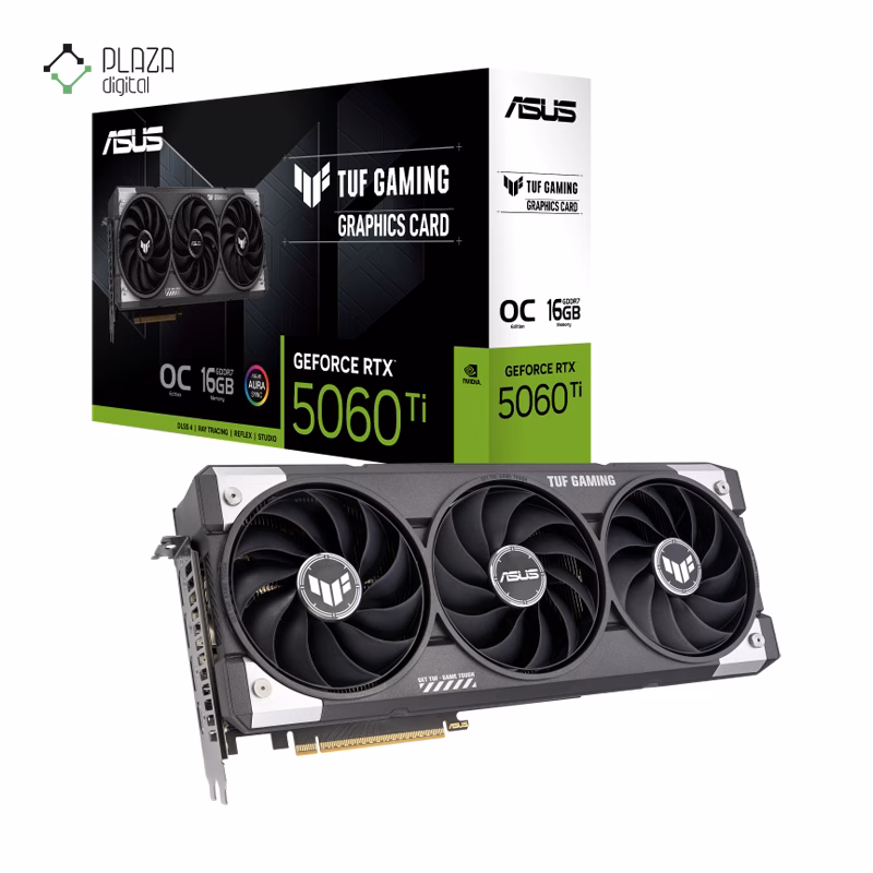 کارت گرافیک ایسوس مدل TUF Gaming GeForce RTX 5060 Ti 16GB GDDR7 OC Edition حافظه 16 گیگابایت پلازادیجیتال