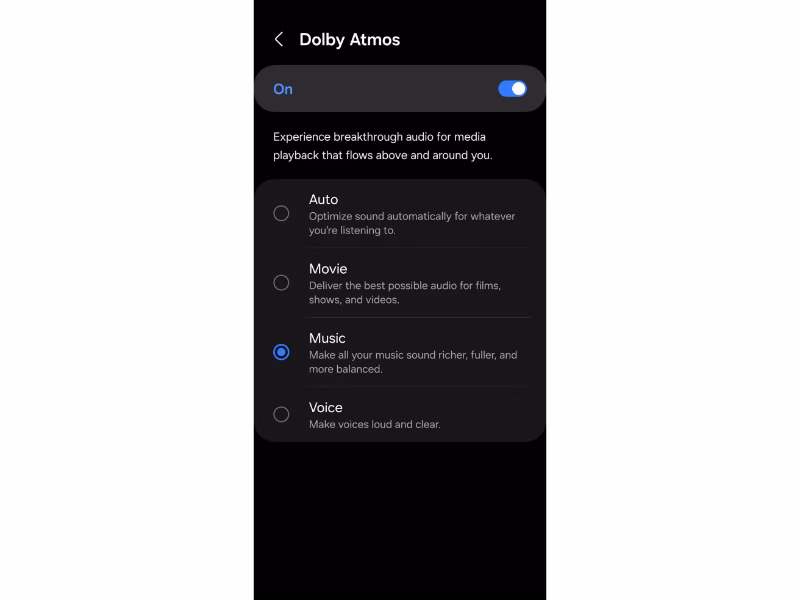 dolby atmos on samsung phone