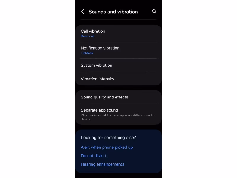 sounds and vibration settings on samsung phone 1