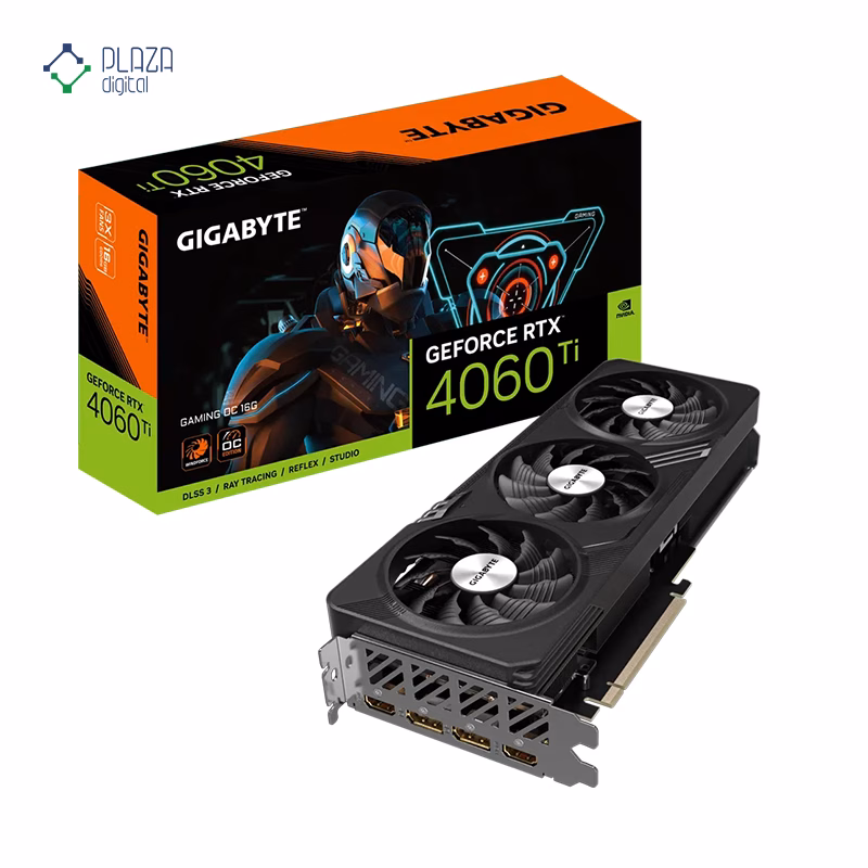 جعبه کارت گرافیک گیگابایت مدل GeForce RTX 4060 Ti GAMING OC 16G حافظه 16 گیگابایت پلازا دیجیتال