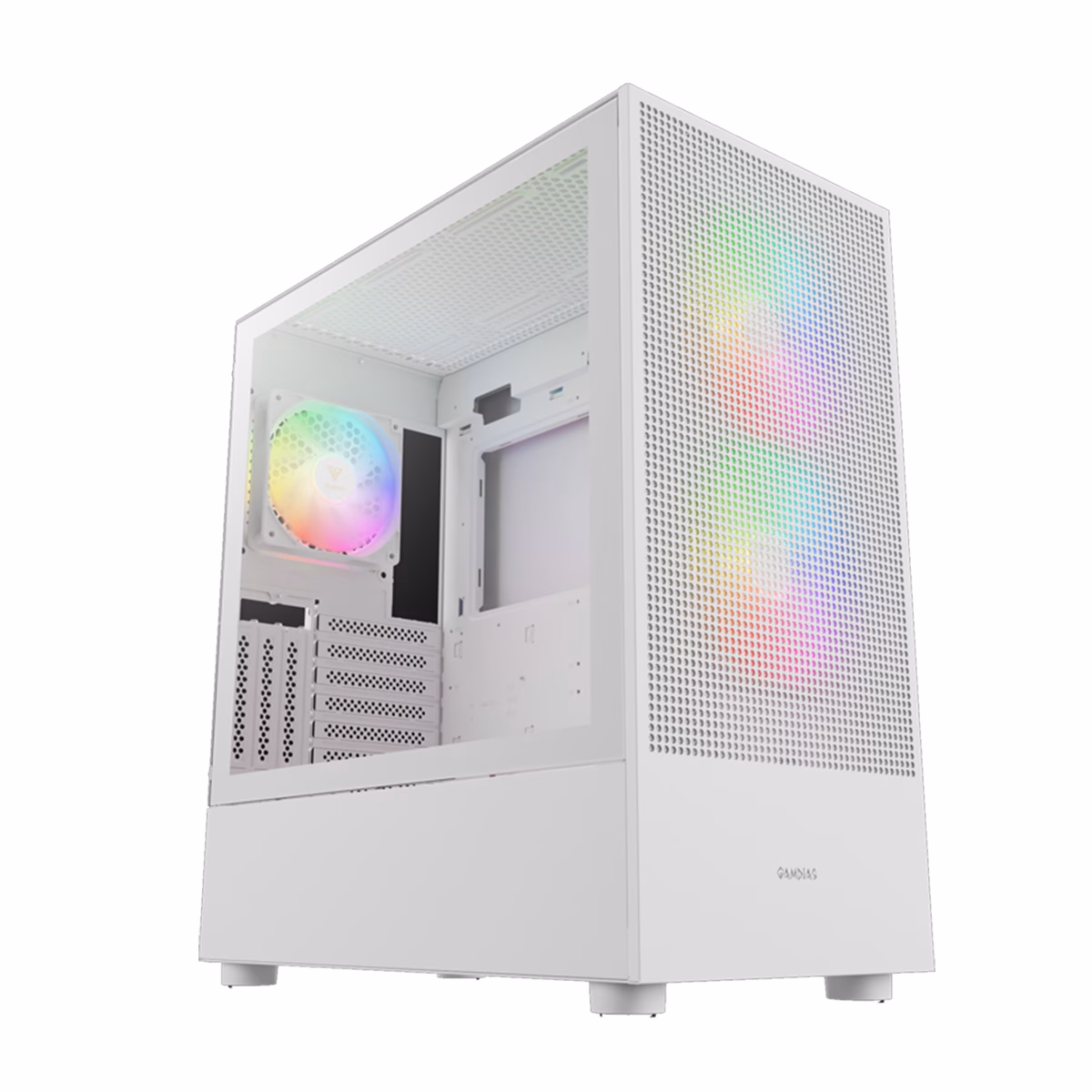 نمونه کیس کامپیوتر گیمینگ گیم دیاس مدل Talos E3 MESH elite - سفید - پلازادیجیتال