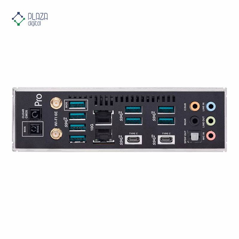 درگاه های مادربرد ایسوس مدل Pro WS WRX80E-SAGE SE WIFI II D4 پلازا دیجیتال