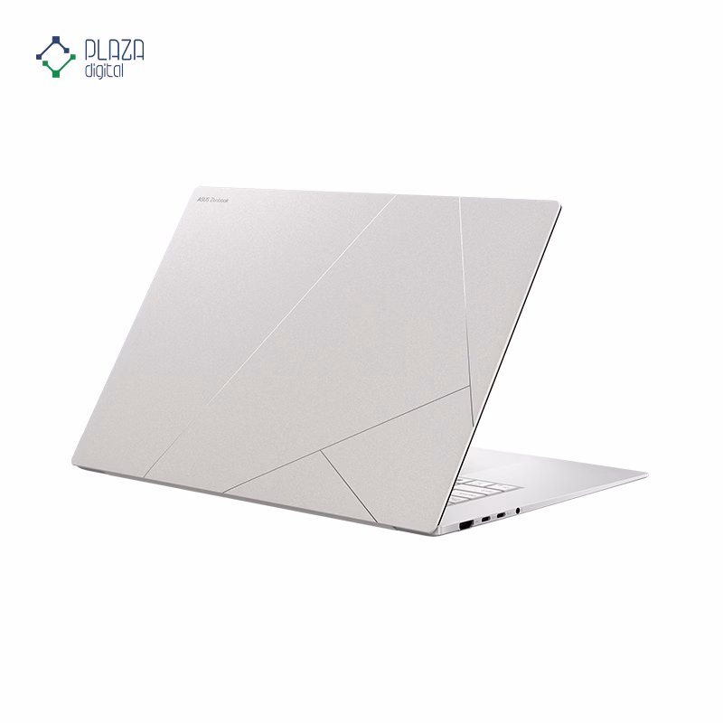 نمای پشت لپ تاپ ایسوس 16 اینچی مدل Zenbook S16 UM5606WA RAI9 HX 370 32GB 2TB Radeon رنگ سفید پلازا دیجیتال