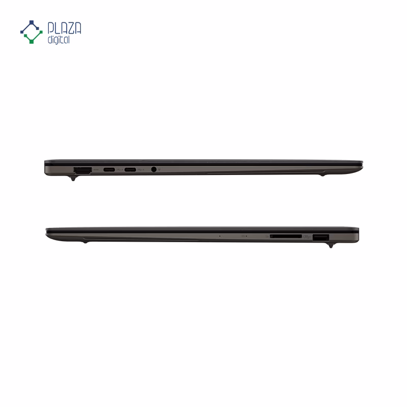 درگاه های لپ تاپ ایسوس 16 اینچی مدل Zenbook S16 UM5606WA RAI9 HX 370 32GB 2TB Radeon رنگ مشکی پلازا دیجیتال