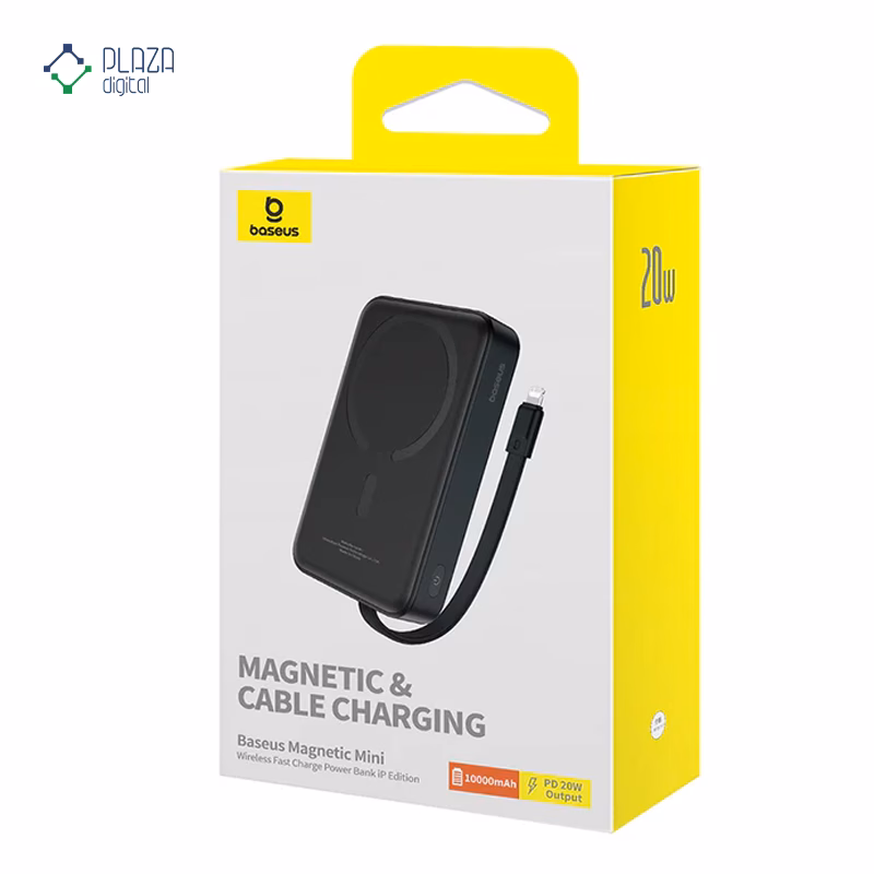 پاوربانک باسئوس مدل Magnetic Mini Wireless ظرفیت 10000 میلی آمپر ساعت - پلازا دیجیتال